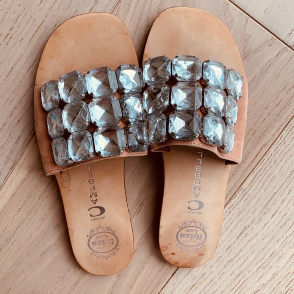 Jeffrey Campbell Darjana Jeweled Suede Slides